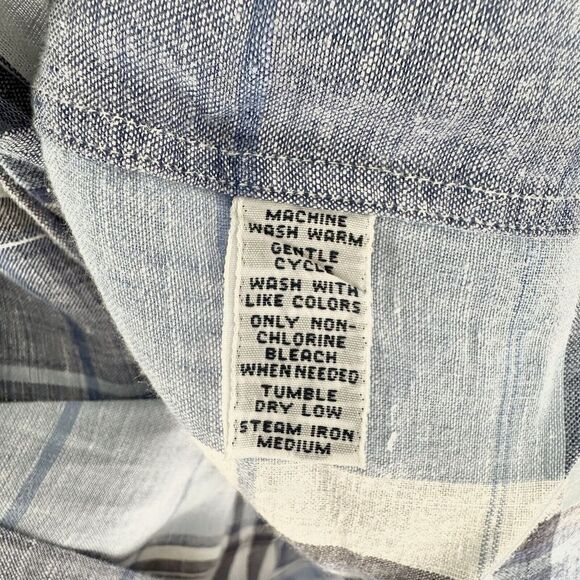 Polo Ralph Lauren Mens Sz‎ XL Blue Plaid Long Sleeve 100% Linen Marlowe - Picture 5 of 5